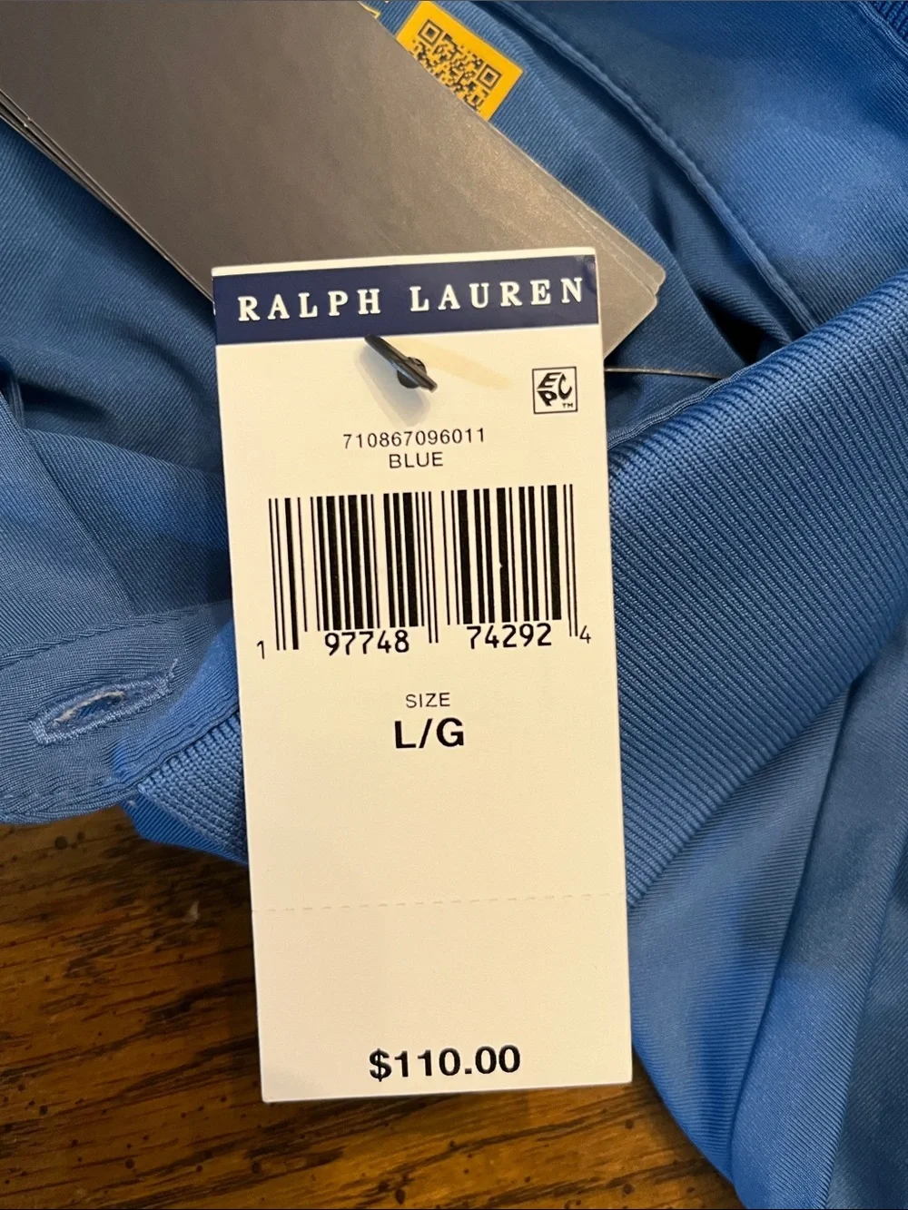 Polo by Ralph Lauren Blue Performance Polo, size large, new‎ with tags